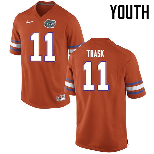 Florida Gators Youth #11 Kyle Trask College Football Jerseys Orange